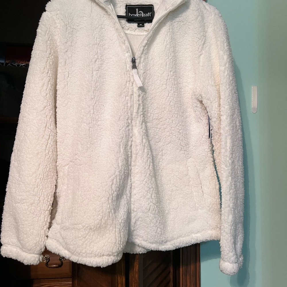 Full Zip Boxercraft Cream / Off White Sherpa with pockets